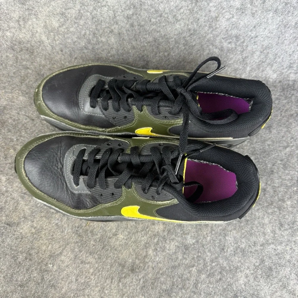 Nike Sz 7.5 Air Max 90 GTX Gore-Tex Black Tour Yellow‎ Cargo Khaki DJ9779-001